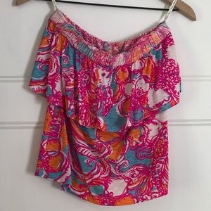 Lily Pulitzer Wiley Ruffle Tube Top
